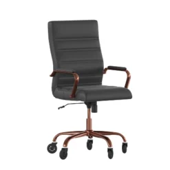 Flash Furniture Whitney High Back Executive Swivel Office Chair With Black Frame, Arms, And Transparent Roller Wheels -Furniture Series Store GUEST 002757c4 8276 4728 9485 ad15bb3649ea