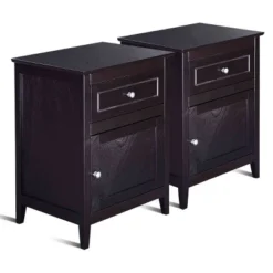 Costway End Table Nightstand Living Room Furniture Espresso Beechwood -Furniture Series Store GUEST 00efd991 ea19 41a1 bbe1 af38c2e3d23a