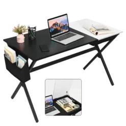 Costway Computer Desk Writing Study Laptop Table W/ Drawer & Storage Bag WalnutBlack -Furniture Series Store GUEST 00fd954e f10a 4a51 a529 c1617020f018