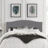 Full/Queen Provence Upholstered Arch Adjustable Tufted Headboard Glacier Gray - Hillsdale Furniture