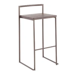 Set Of 2 Fuji Industrial Stackable Barstools - LumiSource