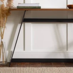 Urban Industrial Entry Table With Wood And Metal Dark Walnut - Saracina Home -Furniture Series Store GUEST 0231cc7e cb8f 4706 9fd1 297846bfe563