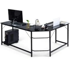 Costway L-Shaped Computer Desk Corner Workstation Study Gaming Table Home Office -Furniture Series Store GUEST 02ee3b95 4a77 4b01 adb5 a16515d291a4