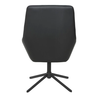 Tubby Chair With Black Base Faux Leather Black - OSP Home Furnishings 4 Tubby Chair With Black Base Faux Leather Black - OSP Home Furnishings - Image 4