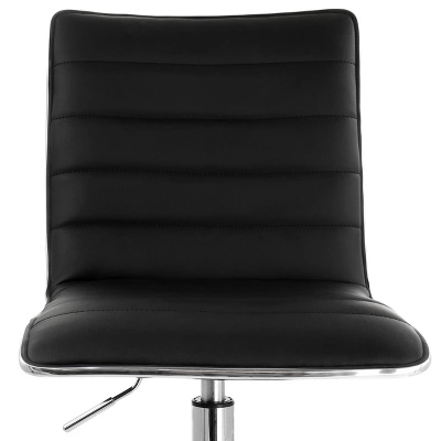 Elama 2 Piece Adjustable Faux Leather Rolling Office Chair In Black With Chrome Finish 3 Elama 2 Piece Adjustable Faux Leather Rolling Office Chair In Black With Chrome Finish - Image 3
