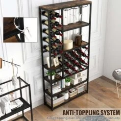 Costway Industrial Wine Rack Multi-purpose Freestanding Bakers Rack With Glass Holder -Furniture Series Store GUEST 05c75a5d 60b8 42e1 aec2 ad44a0e65f29