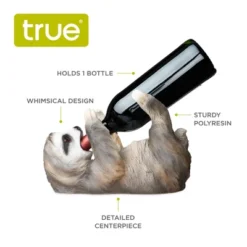 True Sloth Polyresin Wine Bottle Holder, Felt Base, Set Of 1, Grey, Holds 1 Standard Wine Bottle, Novelty Wine Decor -Furniture Series Store GUEST 06107ca6 dc4f 4007 a69c 00338f3cfd5f