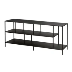 Three-Shelf TV Stand In Black - Henn&Hart -Furniture Series Store GUEST 066ad670 77a1 47b3 b013 950b30b00fec