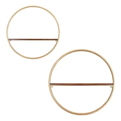 2pc Maxfield Round Wall Shelf Set Walnut Brown - Kate & Laurel All Things Decor -Furniture Series Store GUEST 06902693 4ce0 4767 945c 971653e6d24f