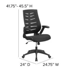 Emma And Oliver High Back Black Mesh Swivel Ergonomic Office Chair With Adjustable Flip-Up Arms 11 Emma And Oliver High Back Black Mesh Swivel Ergonomic Office Chair With Adjustable Flip-Up Arms -Furniture Series Store GUEST 07369e61 888c 41bb 916d 9d31352f5243