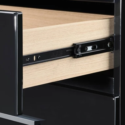 Hudson 2 Drawer Nightstand Black - ClickDecor 2 Hudson 2 Drawer Nightstand Black - ClickDecor - Image 2