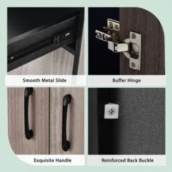 Costway 4-Door 71'' Kitchen Buffet Pantry Storage Cabinet W/Hutch Adjustable Shelf WhiteBlack 19 Costway 4-Door 71'' Kitchen Buffet Pantry Storage Cabinet W/Hutch Adjustable Shelf WhiteBlack -Furniture Series Store GUEST 084479f2 996a 4e83 a25e 0e5335e3ad40