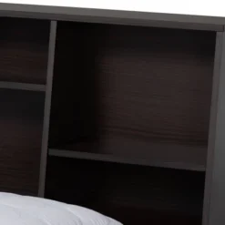 Queen Geoffrey Wood Platform Storage Bed With Shelves Dark Brown - Baxton Studio 7 Queen Geoffrey Wood Platform Storage Bed With Shelves Dark Brown - Baxton Studio -Furniture Series Store GUEST 08663d84 10b9 4565 8dfb b259814b6b6b