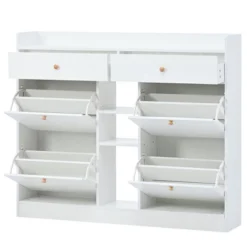 Modern Multifunctional Shoe Cabinet With 4 Turnover Drawers - ModernLuxe 16 Modern Multifunctional Shoe Cabinet With 4 Turnover Drawers - ModernLuxe -Furniture Series Store GUEST 0976190c ff49 4577 b83f c310e7795738