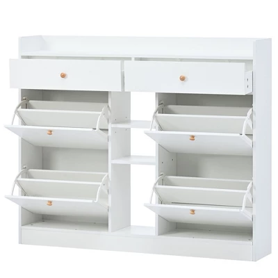 Modern Multifunctional Shoe Cabinet With 4 Turnover Drawers - ModernLuxe 4 Modern Multifunctional Shoe Cabinet With 4 Turnover Drawers - ModernLuxe - Image 4
