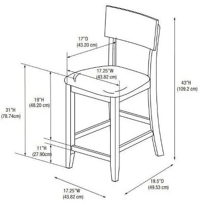 29" Torino Contemporary Barstool Hardwood/Black - Linon 8 29" Torino Contemporary Barstool Hardwood/Black - Linon - Image 8