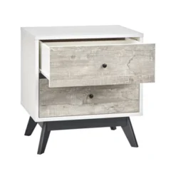 Crislana Mid-Century Nightstand White/Weathered Gray - Buylateral -Furniture Series Store GUEST 0c0a4c70 c2cf 4441 bcad 08f32d29bbb7