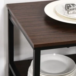 HOMCOM Industrial Wine Rack With 11-Bottles Holder, Free Standing Wine Shelf With Glass Holders For Home Bar, Kitchen, Dark Brown -Furniture Series Store GUEST 0cebe4be 0d60 411f 8b6c 875a1fce33fc