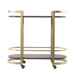 Lyflon Rolling Bar Cart Black/Gold - Aiden Lane -Furniture Series Store GUEST 0d24ebba 70b5 4209 87f4 255f8e4646a8