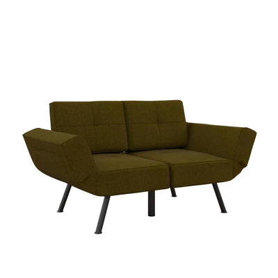 RealRooms Euro Upholstered Tufted Loveseat Futon With Storage Pockets 11 RealRooms Euro Upholstered Tufted Loveseat Futon With Storage Pockets - Image 11