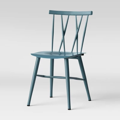 Set Of 2 Becket Metal X Back Dining Chair Light Blue - Project 62™ 3 Set Of 2 Becket Metal X Back Dining Chair Light Blue - Project 62™ - Image 3