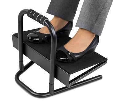 Mount-It! Height Adjustable Foot Rest For Standing And Sitting, Under The Desk Footrest With Handle And Six Height Settings, Anti-Slip Padded Surface 1 Mount-It! Height Adjustable Foot Rest For Standing And Sitting, Under The Desk Footrest With Handle And Six Height Settings, Anti-Slip Padded Surface