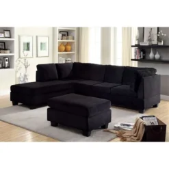 Simple Relax Flannelette Living Room Ottoman, Black -Furniture Series Store GUEST 107969ab 04c3 4e0e 9df6 bc2a1e679017