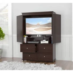 70.9" Video Combo Armoire Espresso - Inval -Furniture Series Store GUEST 11a85510 47cf 45f3 b764 5caa24dd21a3