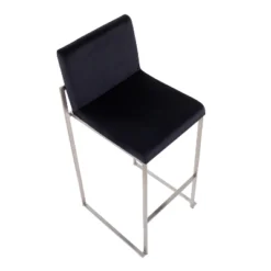 Set Of 2 Fuji High Back Stainless Steel/Velvet Barstools - LumiSource -Furniture Series Store GUEST 1216d539 6979 4d07 943c ba47a8337c00