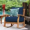 Caterina Teak Patio Rocking Chair With Cushion - Cambridge Casual