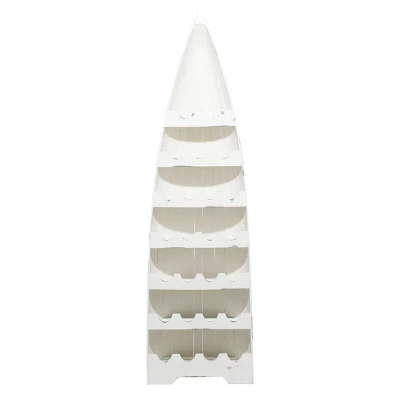 Coastal Wood Standing Wine Rack White - Olivia & May 4 Coastal Wood Standing Wine Rack White - Olivia & May - Image 4