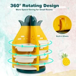 Costway Kids Toy Storage Organizer 360° Revolving Pineapple Shelf W/Plastic Bins -Furniture Series Store GUEST 12dee187 8916 4b44 8964 f1ac9086dc16