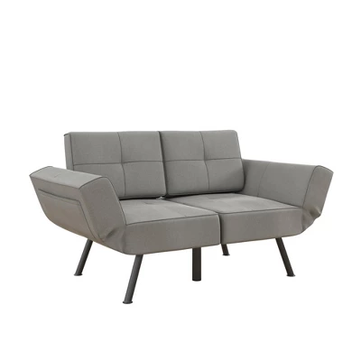RealRooms Euro Upholstered Tufted Loveseat Futon With Storage Pockets 13 RealRooms Euro Upholstered Tufted Loveseat Futon With Storage Pockets - Image 13