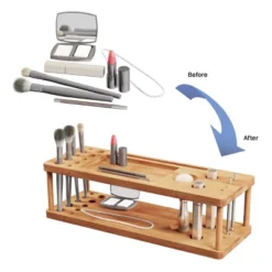 Makeup Station - Eco-Friendly Compact Modern Natural Bamboo Skincare Cosmetic And Vanity Organizer For Bedroom, Bathroom, Or Dorm By Hastings Home 6 Makeup Station - Eco-Friendly Compact Modern Natural Bamboo Skincare Cosmetic And Vanity Organizer For Bedroom, Bathroom, Or Dorm By Hastings Home -Furniture Series Store GUEST 160cfe55 b084 4c45 abd8 d15e5d7e1e39