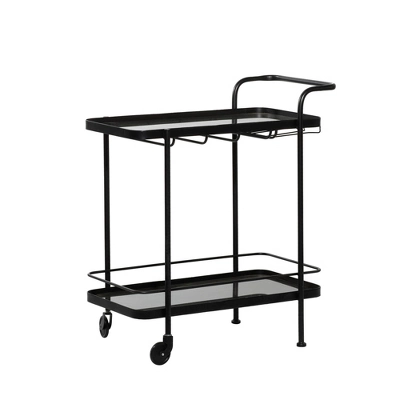 Contemporary Metal Bar Cart Black - Olivia & May 19 Contemporary Metal Bar Cart Black - Olivia & May - Image 19