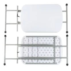 Hastings Home Folding TV Tray Utility Table With 3 Height Levels - 26", White/Gray -Furniture Series Store GUEST 167aadc1 6ec4 408f 9378 96092648210c