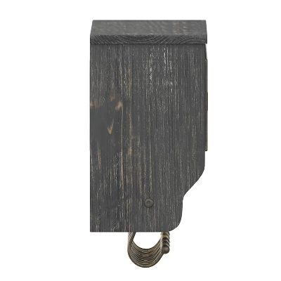 Emma And Oliver Rustic Country Wall Mounted Shelf With 5 Adjustable Sliding Hooks And Three Wire Storage Baskets 9 Emma And Oliver Rustic Country Wall Mounted Shelf With 5 Adjustable Sliding Hooks And Three Wire Storage Baskets - Image 9