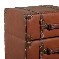 Traditional Faux Leather 5 Drawer Chest Camel Brown - Olivia & May -Furniture Series Store GUEST 17d6ba90 21a6 407e 953f 5b940bfbb9b6