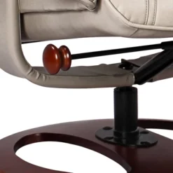 BenchMaster Newport Taupe Faux Leather Recliner Chair Modern Armchair Ottoman Footrest Ergonomic Manual Reclining Swivel For Bedroom Living Room Home -Furniture Series Store GUEST 17e3678e cfc5 420c 8a23 97da04e5b831