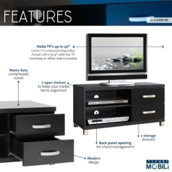 35.6" TV Stand For TVs Up To 40" Black - Techni Mobili -Furniture Series Store GUEST 183ea265 587a 43de 90eb dfc122c57454