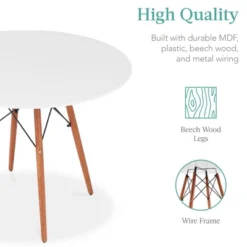 Best Choice Products 5-Piece Compact Mid-Century Modern Dining Set W/ 4 Chairs, Wooden Legs, Plastic Seats -Furniture Series Store GUEST 18ef0678 ccec 46e9 b95e 1a7aa5d16234