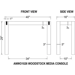 40" Woodstock Acacia Wood With Metal Inset Media Console Table Brushed Driftwood - Alaterre Furniture -Furniture Series Store GUEST 18f0d492 0c05 4a58 b6ee 145085e3791c