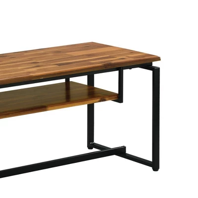 67" Jurgen TV Stand For TVs Up To 65" Oak/Black Metal - Acme Furniture 5 67" Jurgen TV Stand For TVs Up To 65" Oak/Black Metal - Acme Furniture - Image 5