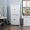 HOMCOM 72" Freestanding 4-Door Kitchen Pantry, Storage Cabinet Organizer With 4-Tiers, And Adjustable Shelves, White