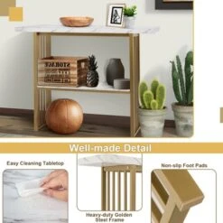 Costway 48'' 2-tier Console Table Modern Entryway Table For Living Room Hallway -Furniture Series Store GUEST 1a479b37 d519 4bc3 bfe1 365a49eafad2
