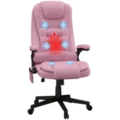 HOMCOM 6 Point Vibrating Massage Office Chair With Heat, Linen High Back Executive Office Chair With Reclining Backrest, Armrests -Furniture Series Store GUEST 1a6a8c85 b3f9 4d75 98d9 3ee63bb7d337