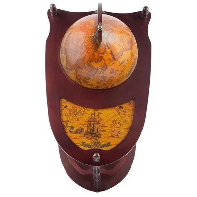 Design Toscano Old World Extended Shelf Italian Replica Globe Bar Cart 4 Design Toscano Old World Extended Shelf Italian Replica Globe Bar Cart - Image 4