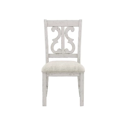 7pc Lexin Rustic Dining Set Distressed White/ Distressed Dark Oak - MiBasics 6 7pc Lexin Rustic Dining Set Distressed White/ Distressed Dark Oak - MiBasics - Image 6