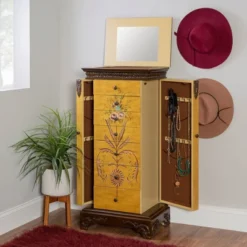 Beatrice Antique Parchment Hand Painted Jewelry Armoire - Powell Company -Furniture Series Store GUEST 1c0f35c0 dd81 4c43 99d7 e7ef1c3bd09e