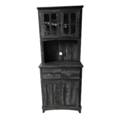 Home Source Microwave Stand With Top And Bottom Cabinets -Furniture Series Store GUEST 1dcfb5c8 e593 4bc5 87b2 c2ef61f2e235